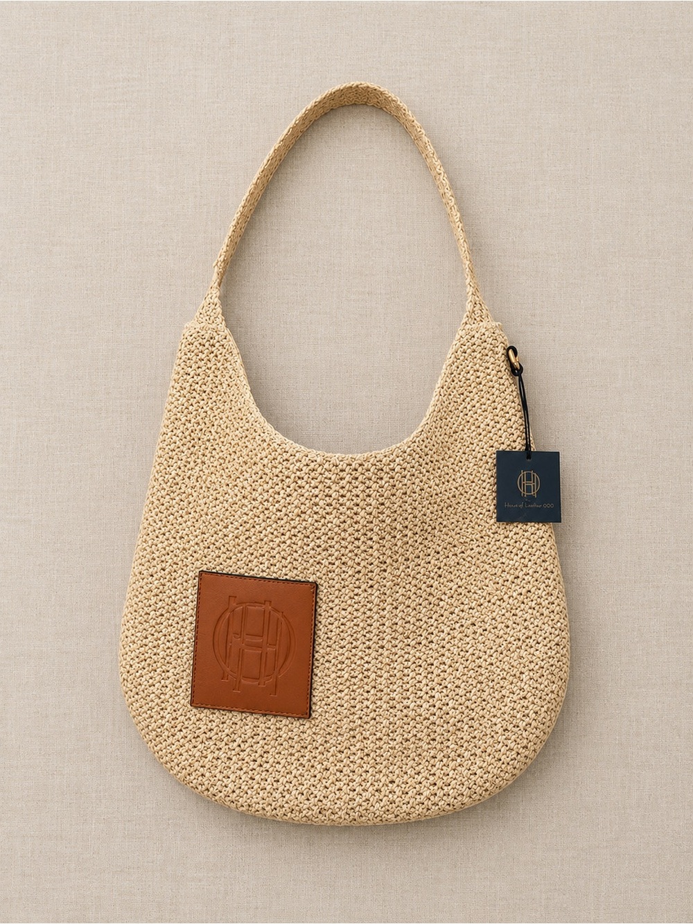 House of Harlow 1960 Woven Raffia Hobo Shoulder Bag NWT Natural Boho Tote